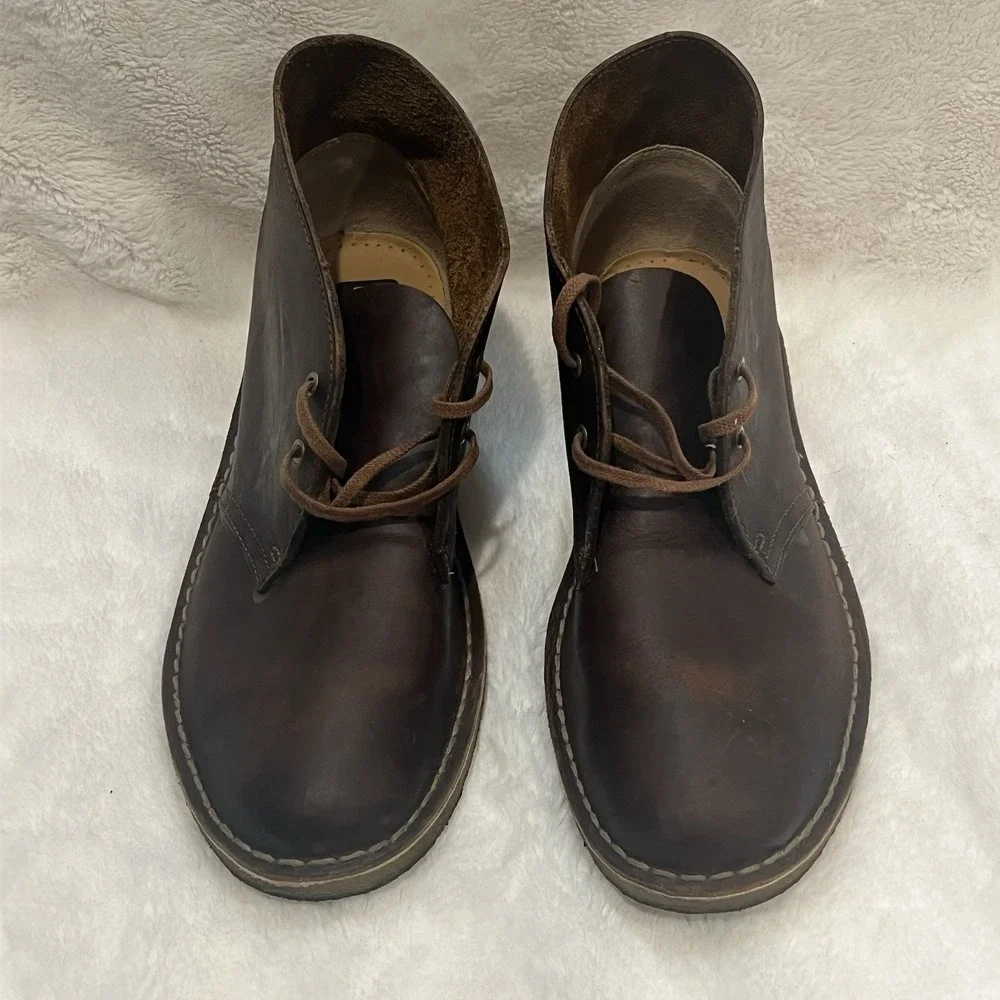 Clarks Bushacre Men's Chukka Boot - Beeswax, Leather US Size 11 M‎ EC